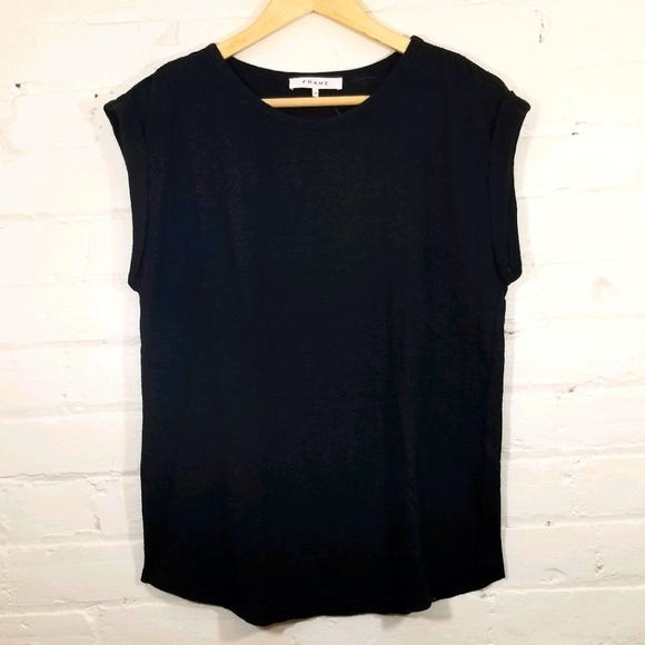 Frame Denim Tops - FRAME - Slouchy Organic Linen Sleeveless Top - L